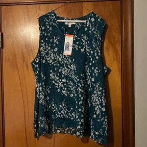 NWT Cristina B double layer tunic tank blouse